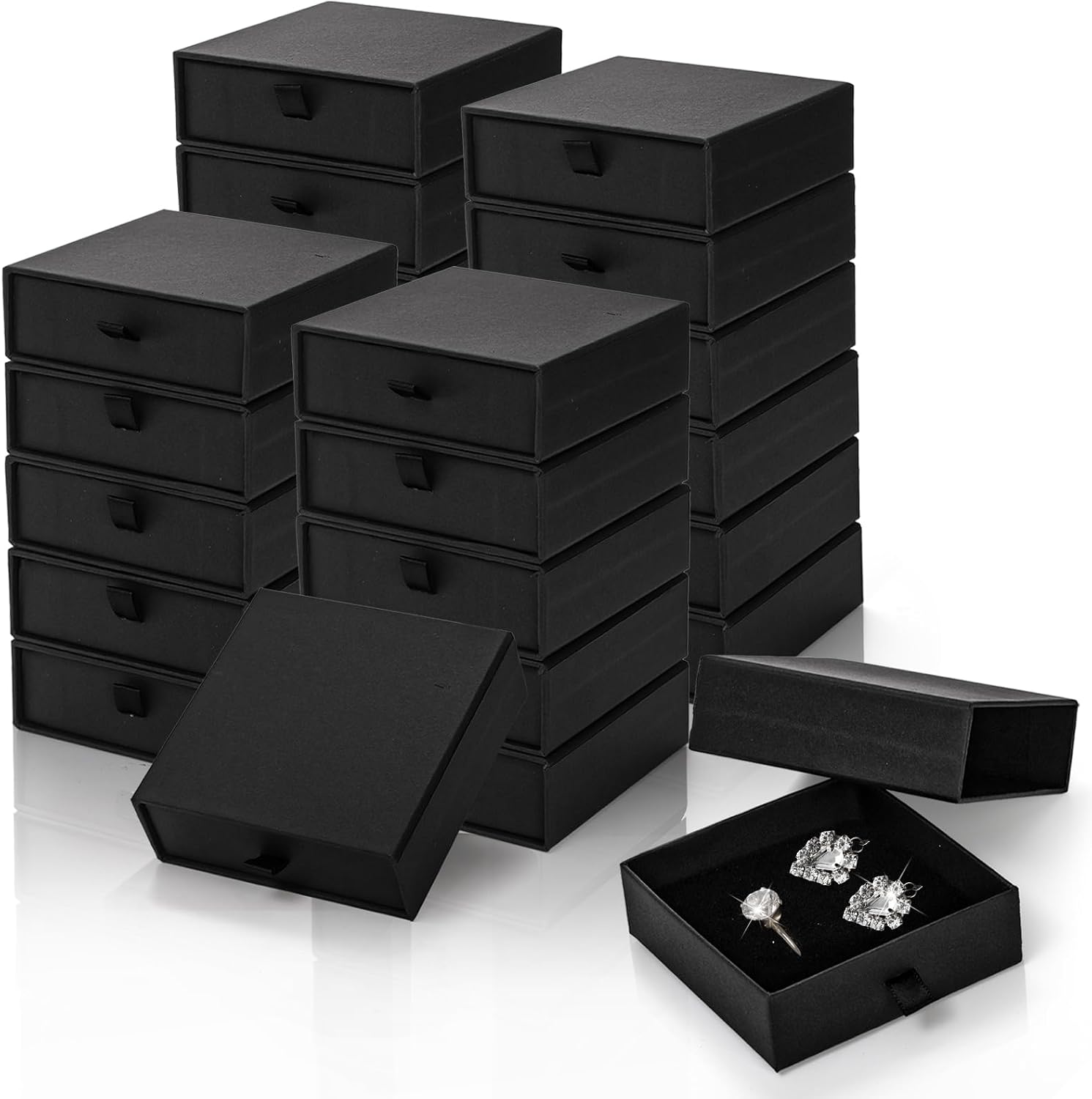 24-Pack Black Jewellery Boxes