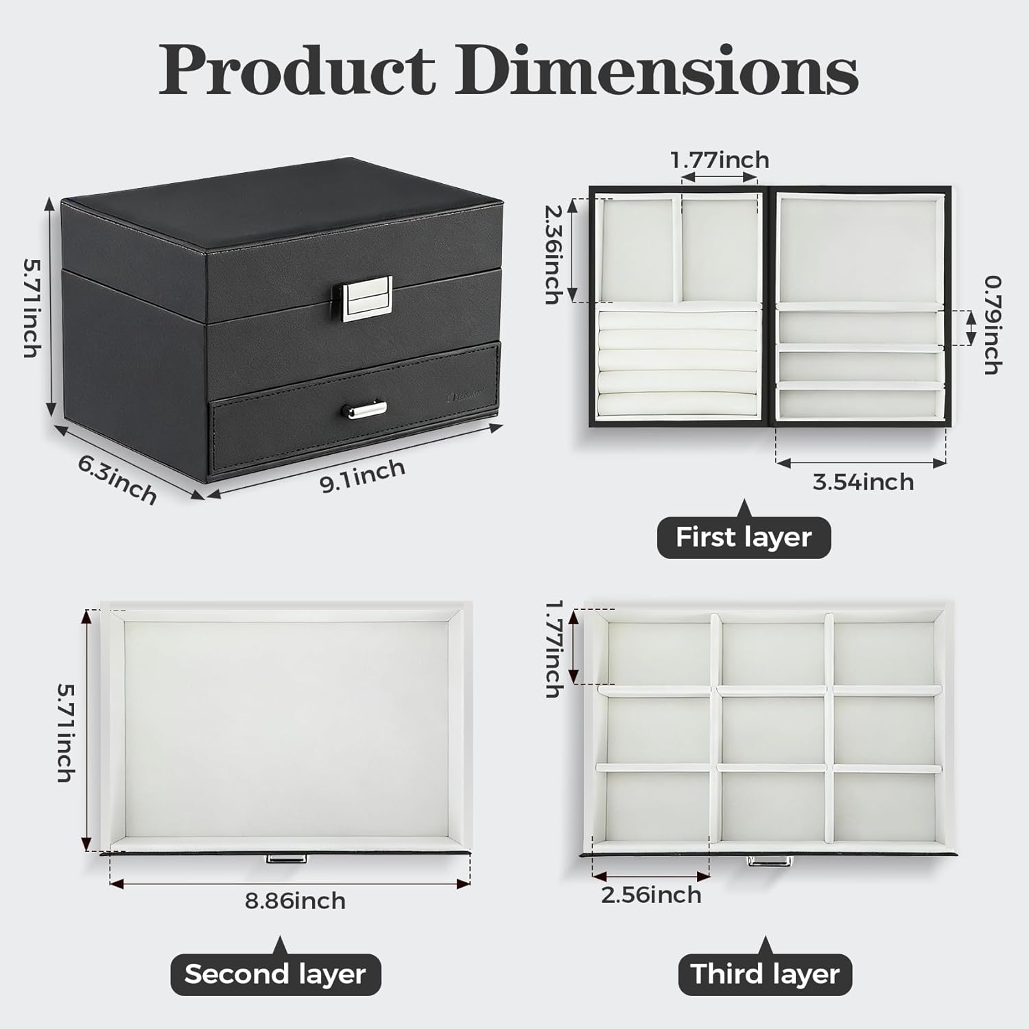 Black Multi-Layer Jewellery Organiser