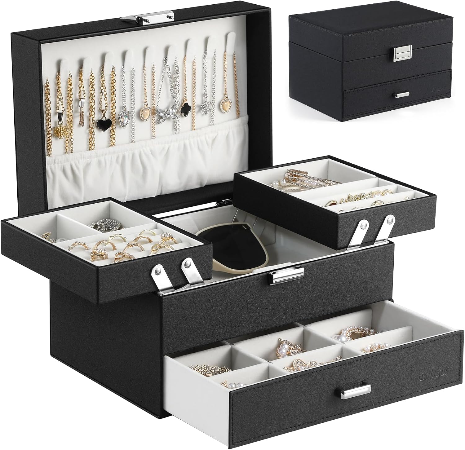 Black Multi-Layer Jewellery Organiser