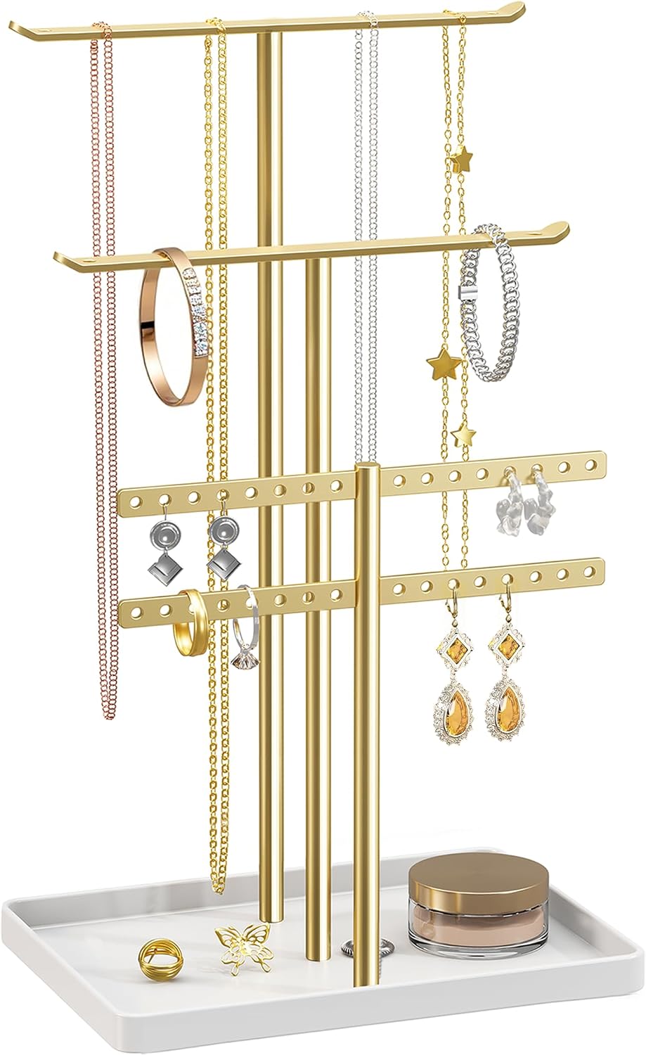 Gold Tone Multi-Tier Jewellery Stand