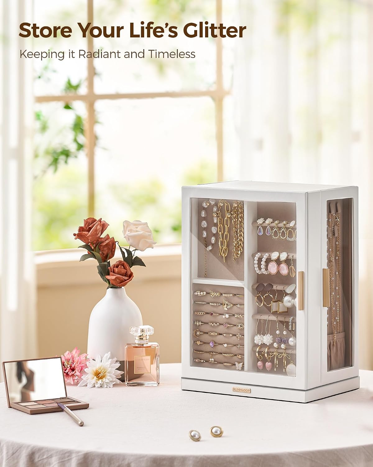 White Display Jewellery Storage Box