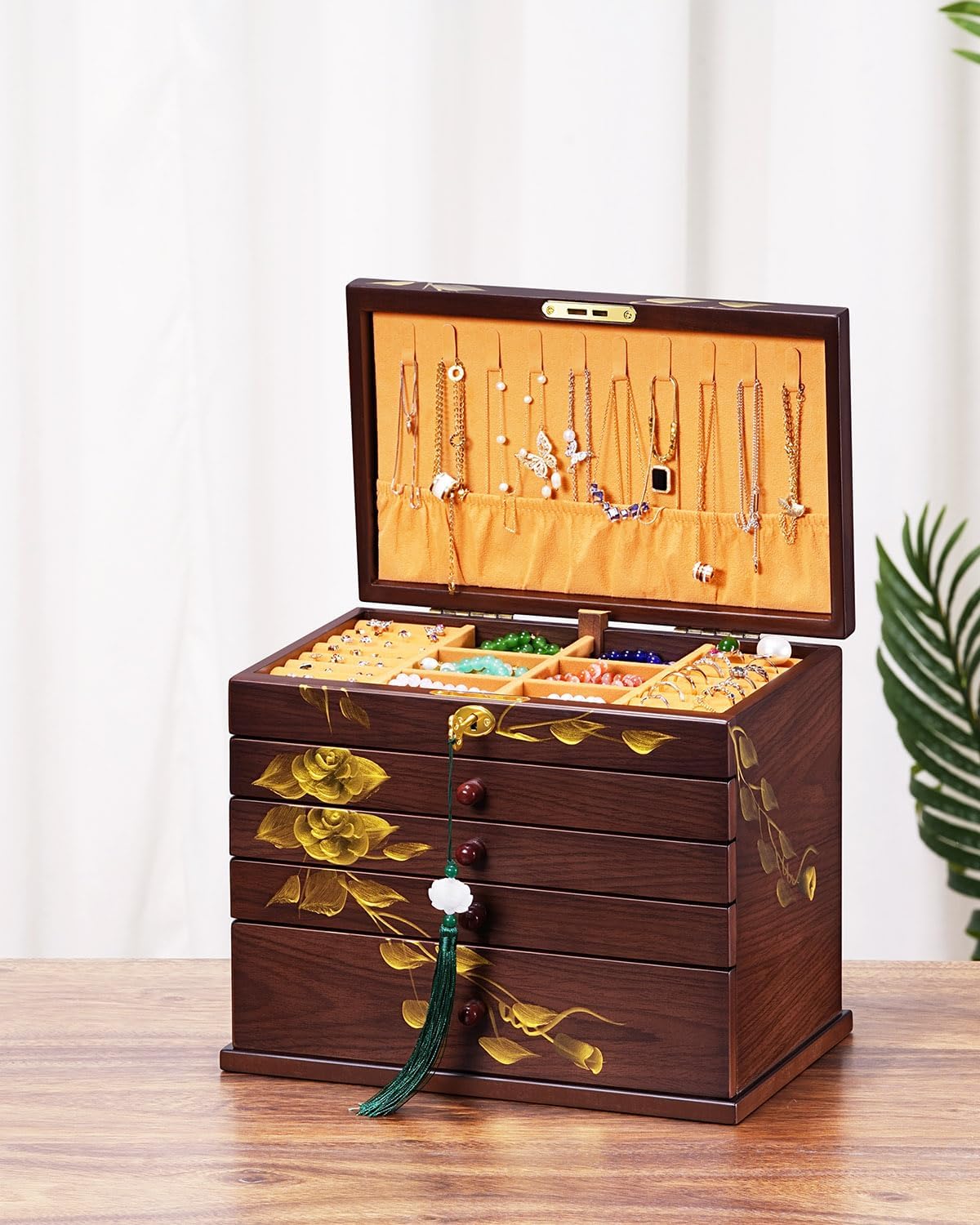 Wooden Jewellery Organiser with Six Drawers